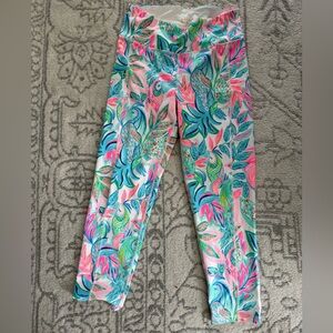 Lilly Pulitzer Pink and Green Leaf Print Pants
